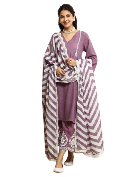 Women’s Embroidered Kurta & Pant With Dupatta Set Size - XL