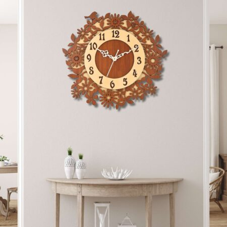 Wooden Silent Non-Ticking Wall Clock for Home Stylish Latest Designer Wall Clock for Home Living Room Bedroom Office Hall